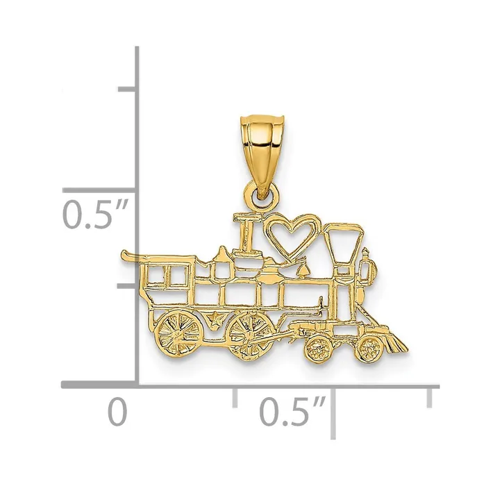 14k I LOVE TRAINS Charm TreasureFineJewelers Charm Necklaces