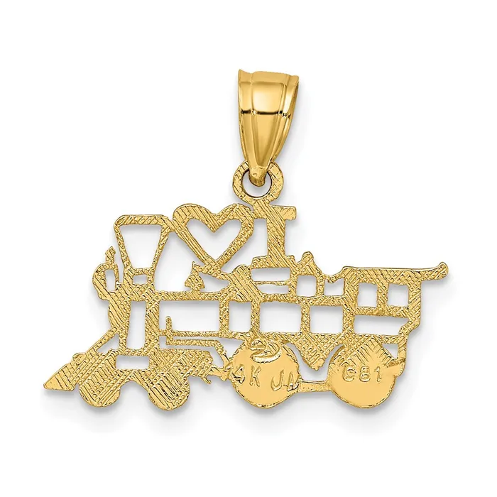14k I LOVE TRAINS Charm TreasureFineJewelers Charm Necklaces