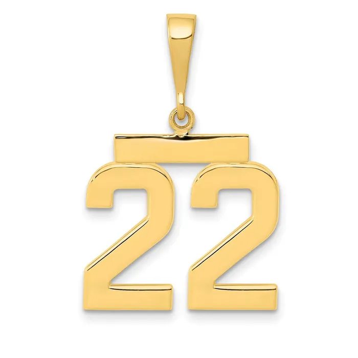 14k Medium Polished Number 22 Charm TreasureFineJewelers Charm Necklaces 14k Medium Polished Number 22 Charm TreasureFineJewelers Charm Necklaces