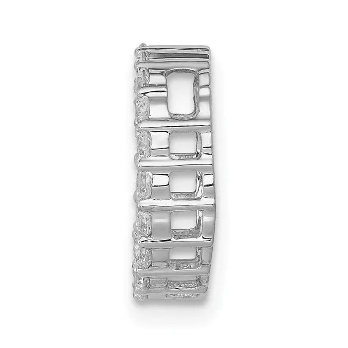 14k White Gold 38ct Diamond Circle Chain Slide TreasureFineJewelers Necklaces