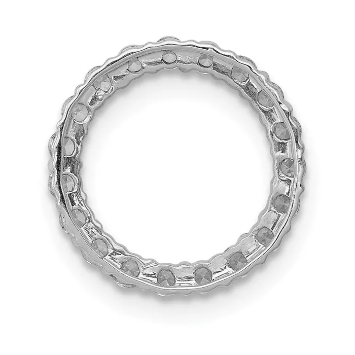 14k White Gold 38ct Diamond Circle Chain Slide TreasureFineJewelers Necklaces