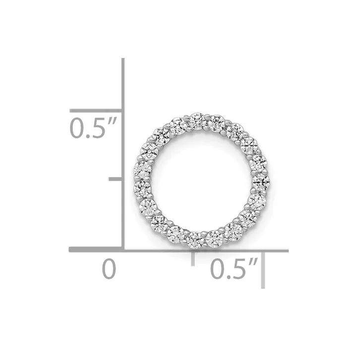 14k White Gold 38ct Diamond Circle Chain Slide TreasureFineJewelers Necklaces