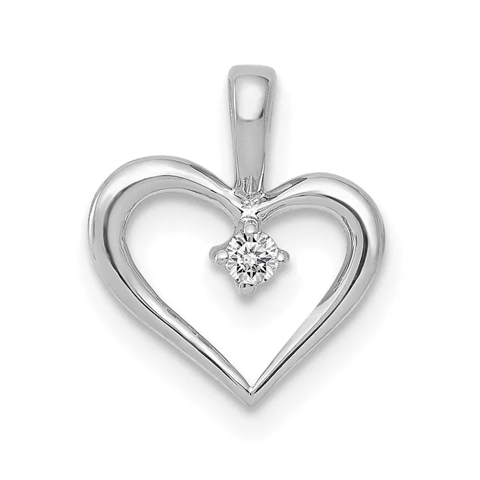 14k White Gold AA 02ct Diamond Heart Pendant TreasureFineJewelers Necklaces 14k White Gold AA 02ct Diamond Heart Pendant TreasureFineJewelers Necklaces
