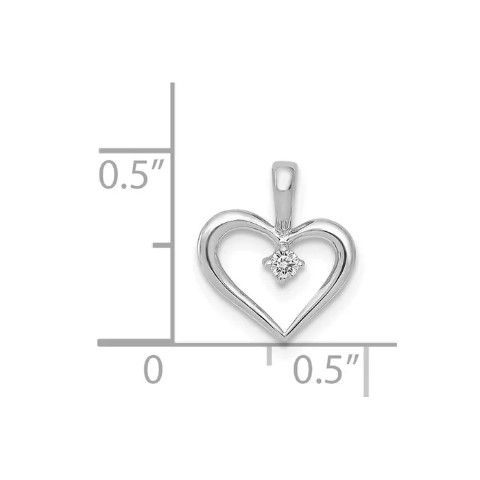 14k White Gold AA 02ct Diamond Heart Pendant TreasureFineJewelers Necklaces