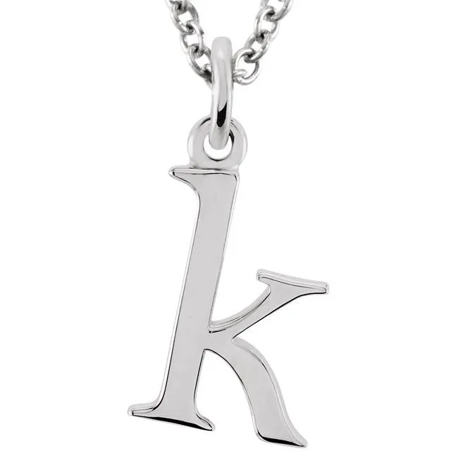 14K White Gold Lowercase Initial k 16 Necklace TreasureFineJewelers Necklaces 14K White Gold Lowercase Initial k 16 Necklace TreasureFineJewelers Necklaces