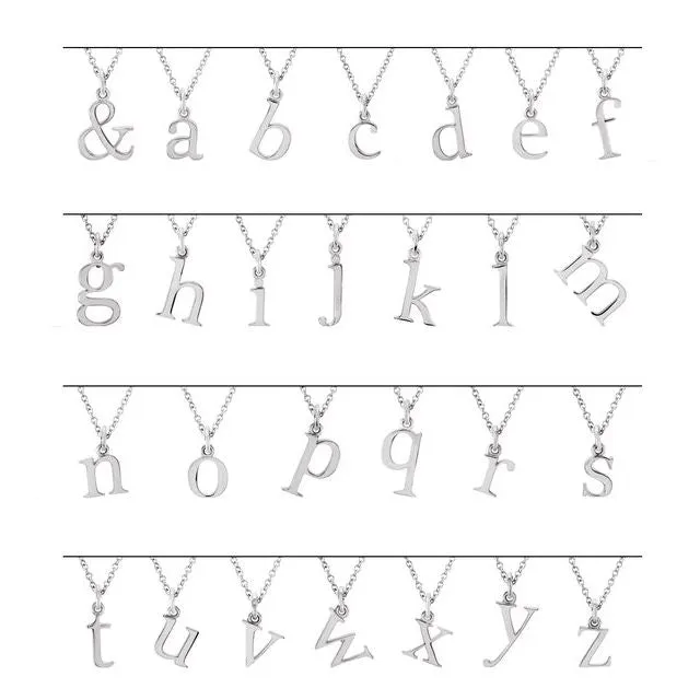 14K White Gold Lowercase Initial k 16 Necklace TreasureFineJewelers Necklaces