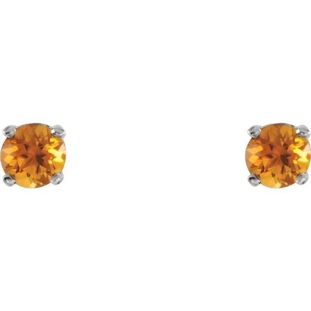14K White Gold Natural Citrine Youth Earrings TreasureFineJewelers Earrings