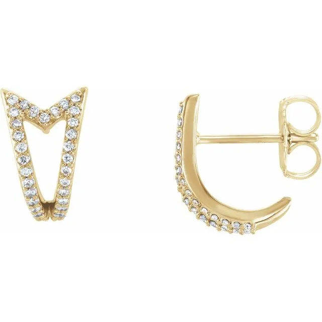 14K Yellow 16 CTW Diamond Geometric JHoop Earrings TreasureFineJewelers Earrings 14K Yellow 16 CTW Diamond Geometric JHoop Earrings TreasureFineJewelers Earrings