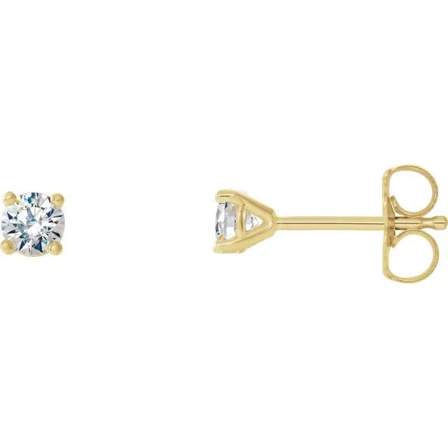 14K Yellow Gold 15 CTW LabGrown Diamond 4Prong Stud Earrings TreasureFineJewelers Earrings