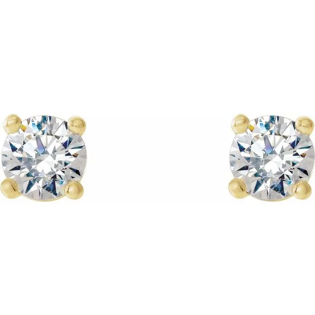 14K Yellow Gold 15 CTW LabGrown Diamond 4Prong Stud Earrings TreasureFineJewelers Earrings