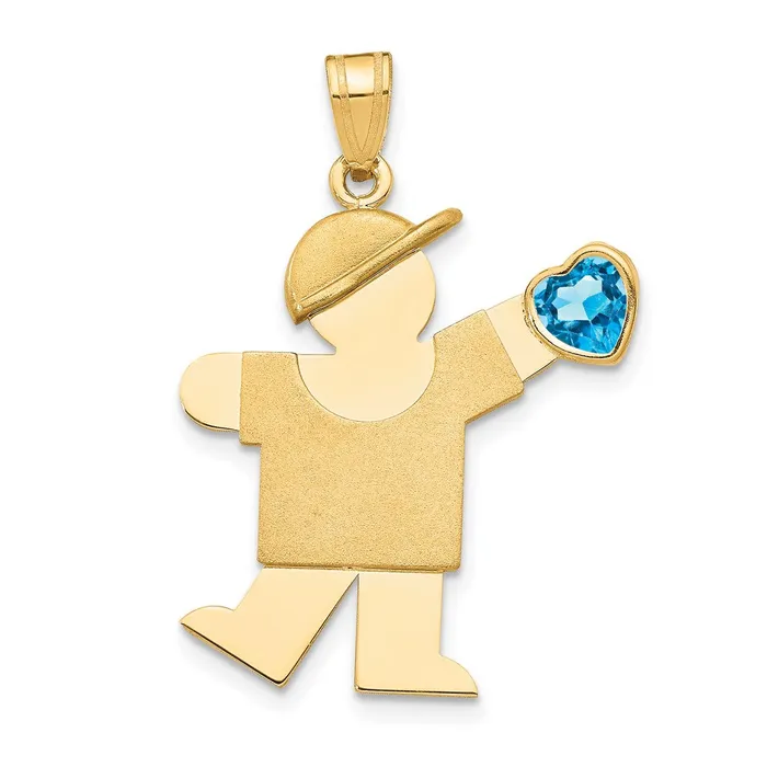 14k Yellow Gold Boy with CZ December Birthstone Charm TreasureFineJewelers Charm Necklaces 14k Yellow Gold Boy with CZ December Birthstone Charm TreasureFineJewelers Charm Necklaces