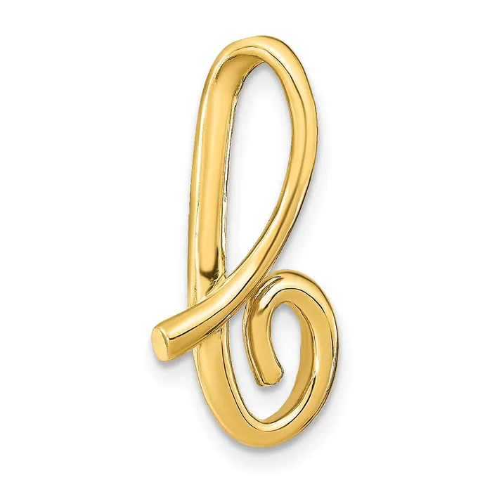 14k Yellow Gold Polished Letter B Initial Slide TreasureFineJewelers Necklaces