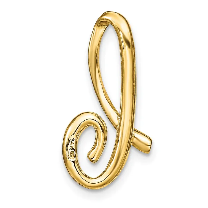14k Yellow Gold Polished Letter B Initial Slide TreasureFineJewelers Necklaces