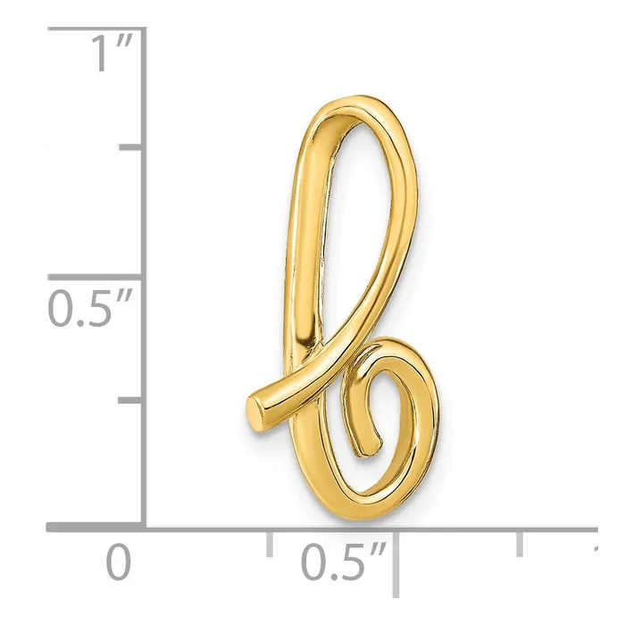 14k Yellow Gold Polished Letter B Initial Slide TreasureFineJewelers Necklaces