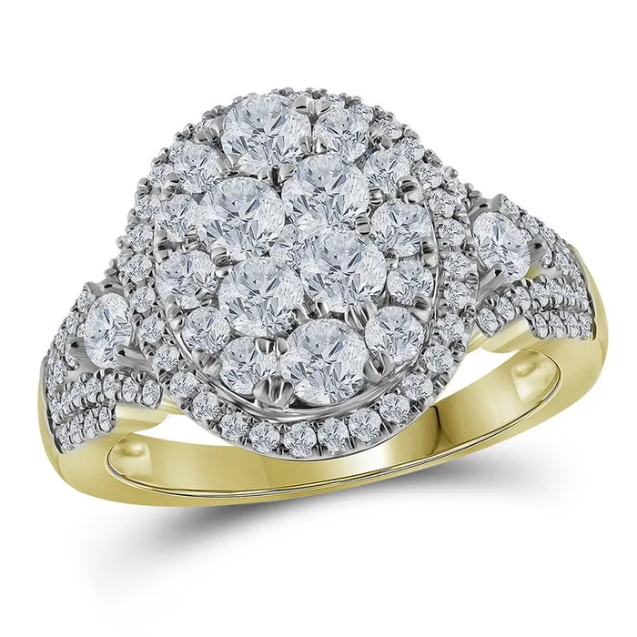 14kt yellow gold womens round diamond cluster bridal wedding engagement ring 1 12 cttw114104 North Arrow Shop Rings 14kt yellow gold womens round diamond cluster bridal wedding engagement ring 1 12 cttw114104 North Arrow Shop Rings
