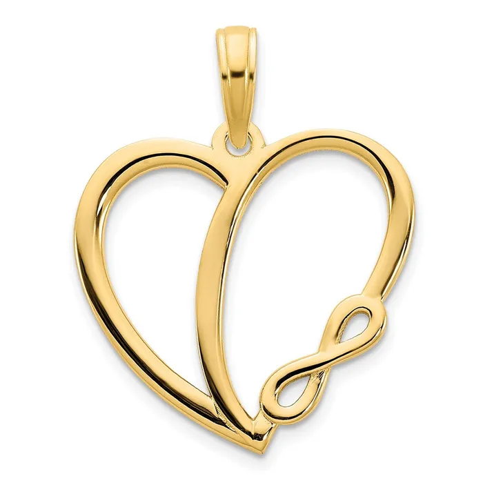 14ky Infinity Heart Charm TreasureFineJewelers Charm Necklaces