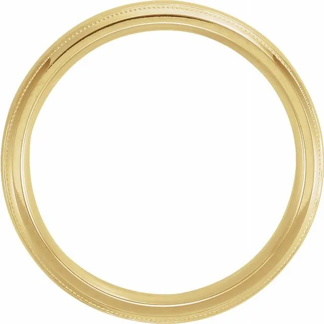 18K Yellow Gold 5 mm Half Round ComfortFit Band With Milgrain TreasureFineJewelers Rings
