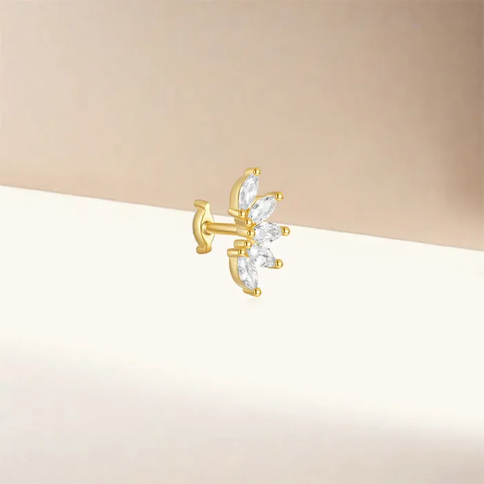 925 Silver Multi Rhombus CZ Diamond Front And Back Earrings Trendolla Jewelry Earrings