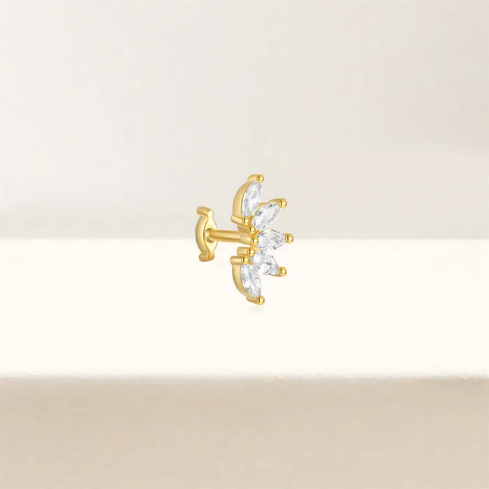925 Silver Multi Rhombus CZ Diamond Front And Back Earrings Trendolla Jewelry Earrings