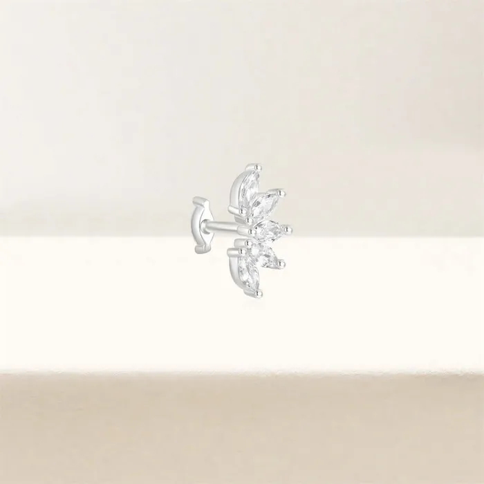 925 Silver Multi Rhombus CZ Diamond Front And Back Earrings Trendolla Jewelry Earrings