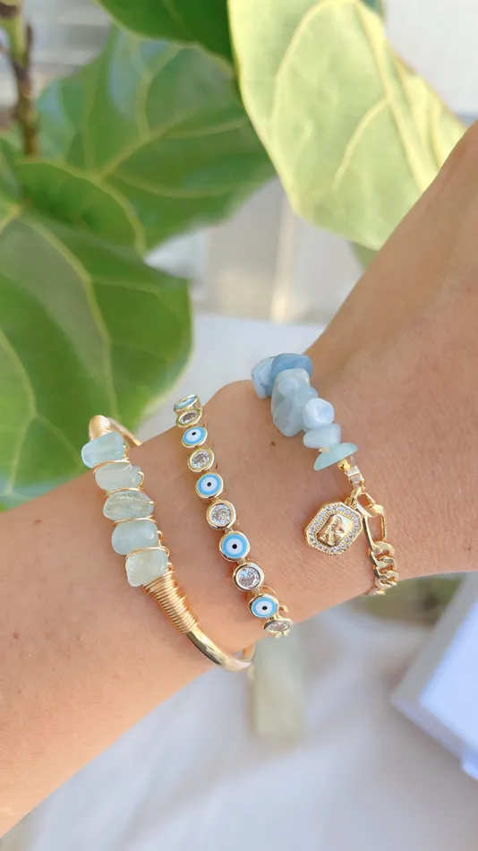 Bracelets MP Jewelry Aquamarine Initial Bracelet