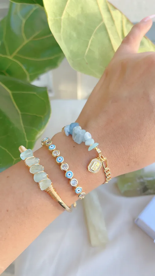 Bracelets MP Jewelry Aquamarine Initial Bracelet