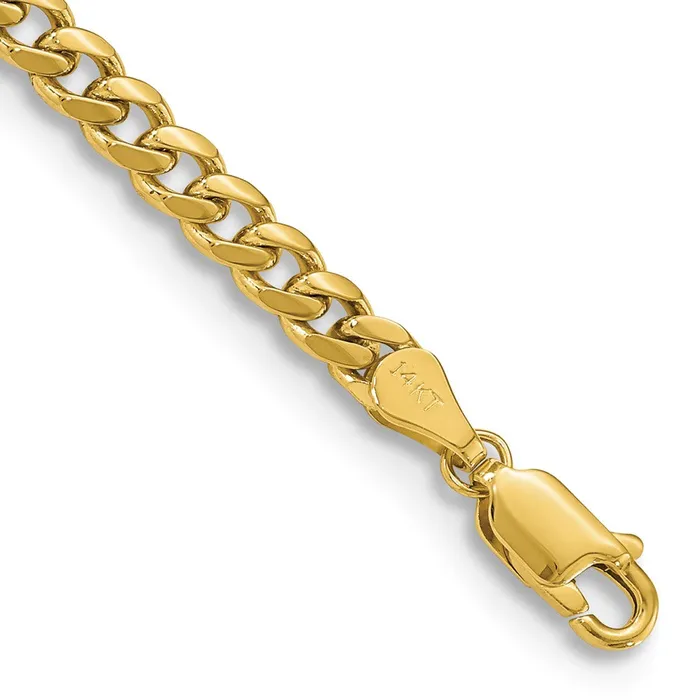 Bracelets TreasureFineJewelers 14K 8 inch 425mm Solid Miami Cuban Link with Lobster Clasp Bracelet Bracelets TreasureFineJewelers 14K 8 inch 425mm Solid Miami Cuban Link with Lobster Clasp Bracelet