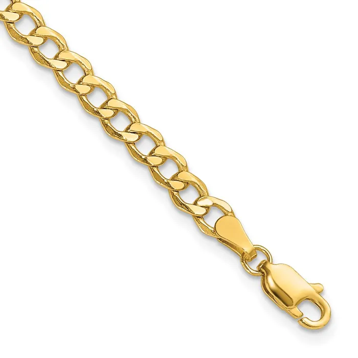 Bracelets TreasureFineJewelers 14K 8 inch 43mm SemiSolid Curb with Lobster Clasp Bracelet Bracelets TreasureFineJewelers 14K 8 inch 43mm SemiSolid Curb with Lobster Clasp Bracelet