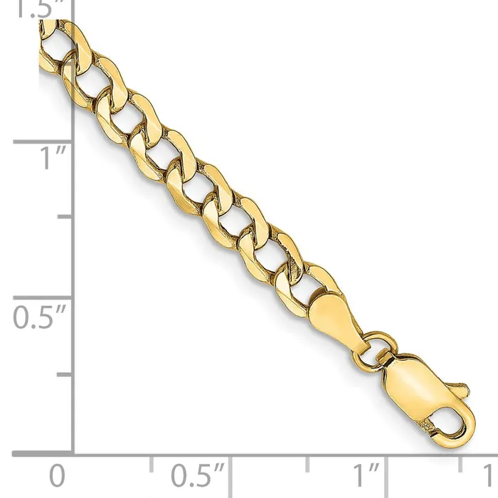 Bracelets TreasureFineJewelers 14K 8 inch 43mm SemiSolid Curb with Lobster Clasp Bracelet