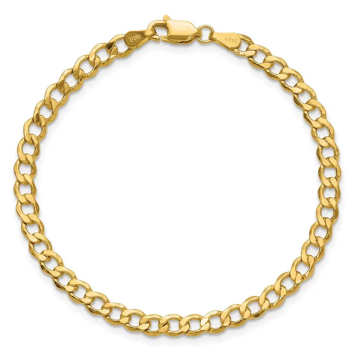 Bracelets TreasureFineJewelers 14K 8 inch 43mm SemiSolid Curb with Lobster Clasp Bracelet