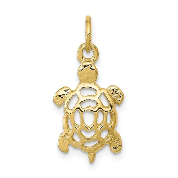 Charm Necklaces TreasureFineJewelers 10k Turtle Charm