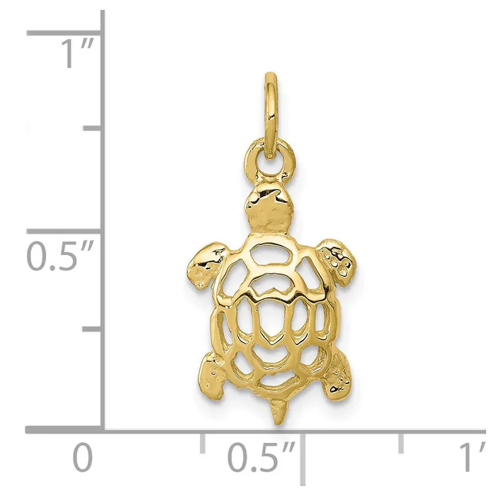 Charm Necklaces TreasureFineJewelers 10k Turtle Charm