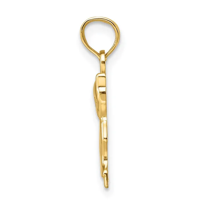 Charm Necklaces TreasureFineJewelers 14K Mini Sitting Kitten Charm