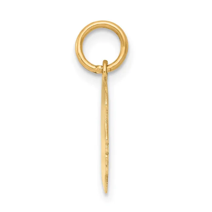 Charm Necklaces TreasureFineJewelers 14k Yellow Gold Plain Small 027 Gauge Facing Right Engravable Girl Head Charm