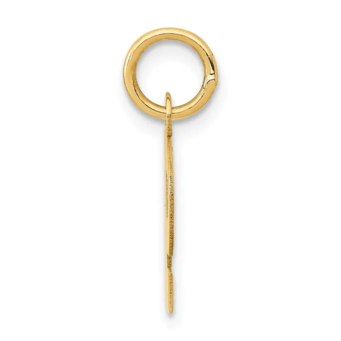 Charm Necklaces TreasureFineJewelers 14k Yellow Gold Small Block Letter P Initial Charm