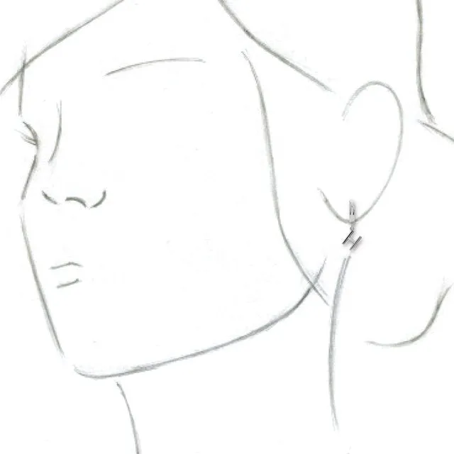 Earrings Sterling Silver Single Initial H Earring TreasureFineJewelers