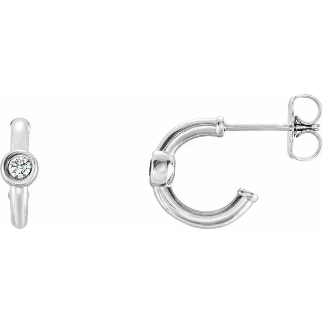 Earrings TreasureFineJewelers 14K White 18 CTW Diamond Hoop Earrings