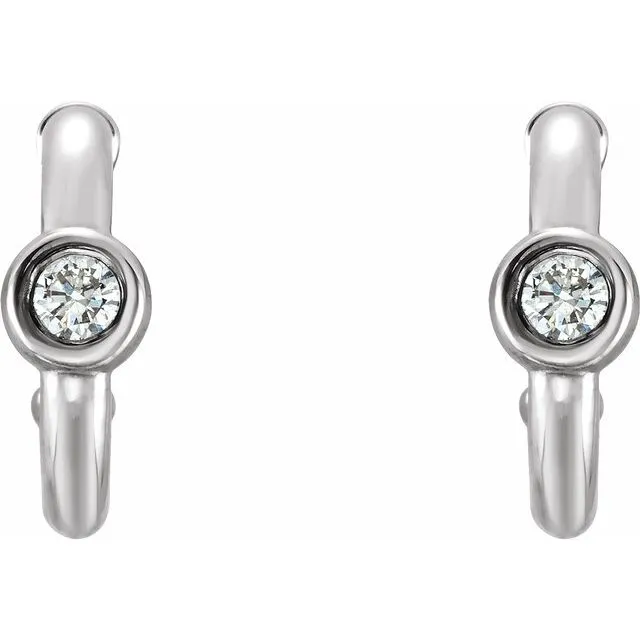 Earrings TreasureFineJewelers 14K White 18 CTW Diamond Hoop Earrings