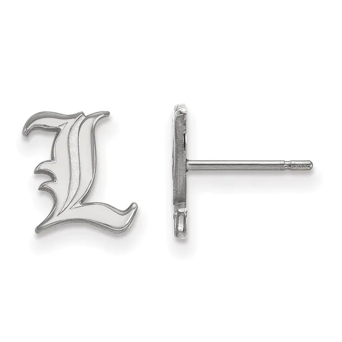Earrings TreasureFineJewelers 14k White Gold University of Louisville Letter L Extra Small Post Earrings Earrings TreasureFineJewelers 14k White Gold University of Louisville Letter L Extra Small Post Earrings