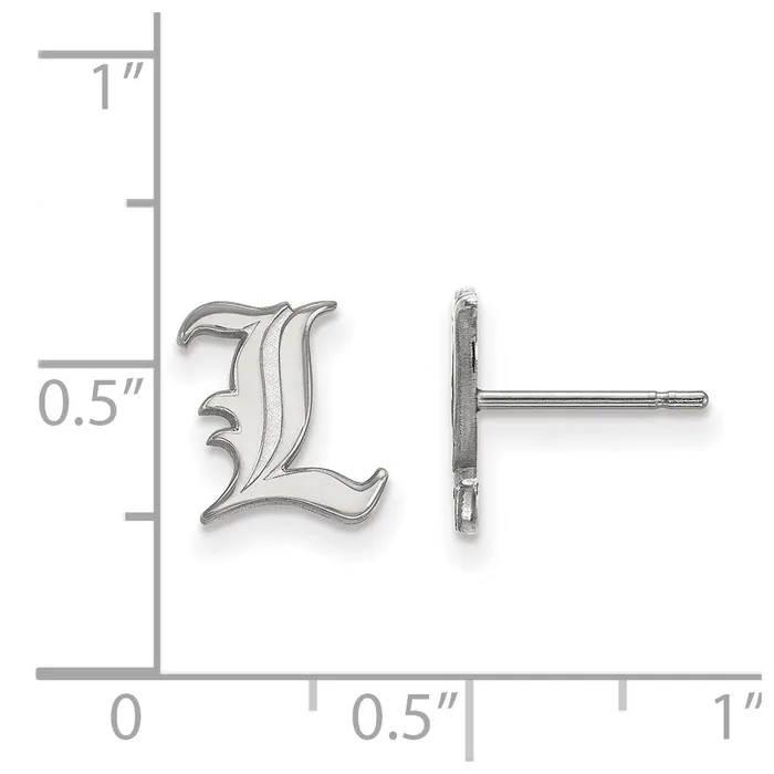 Earrings TreasureFineJewelers 14k White Gold University of Louisville Letter L Extra Small Post Earrings