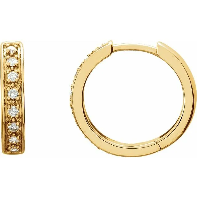 Earrings TreasureFineJewelers 14K Yellow Gold 15 CTW Diamond Hoop Earrings Earrings TreasureFineJewelers 14K Yellow Gold 15 CTW Diamond Hoop Earrings