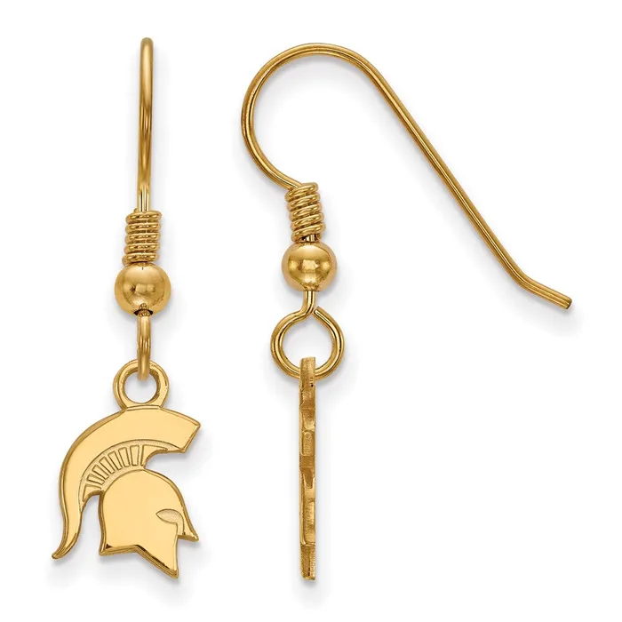 Earrings TreasureFineJewelers Sterling Silver Goldplated Michigan State University Spartan Extra Small Dangle Wire Earrings Earrings TreasureFineJewelers Sterling Silver Goldplated Michigan State University Spartan Extra Small Dangle Wire Earrings