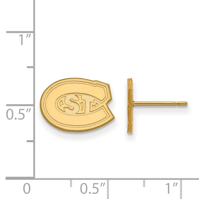 Earrings TreasureFineJewelers Sterling Silver Goldplated St Cloud State University Extra Small Post Earrings