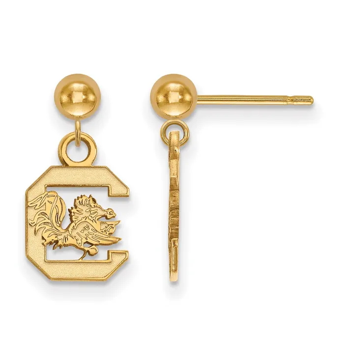 Earrings TreasureFineJewelers Sterling Silver Goldplated University of South Carolina Dangle Ball Post Earrings Earrings TreasureFineJewelers Sterling Silver Goldplated University of South Carolina Dangle Ball Post Earrings