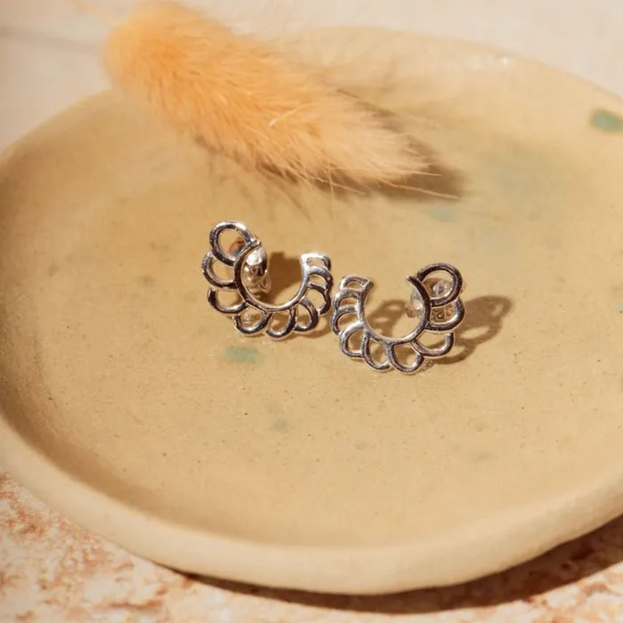 Ema Jewels Earrings Celaeno Half Circle Sterling Silver Earrings