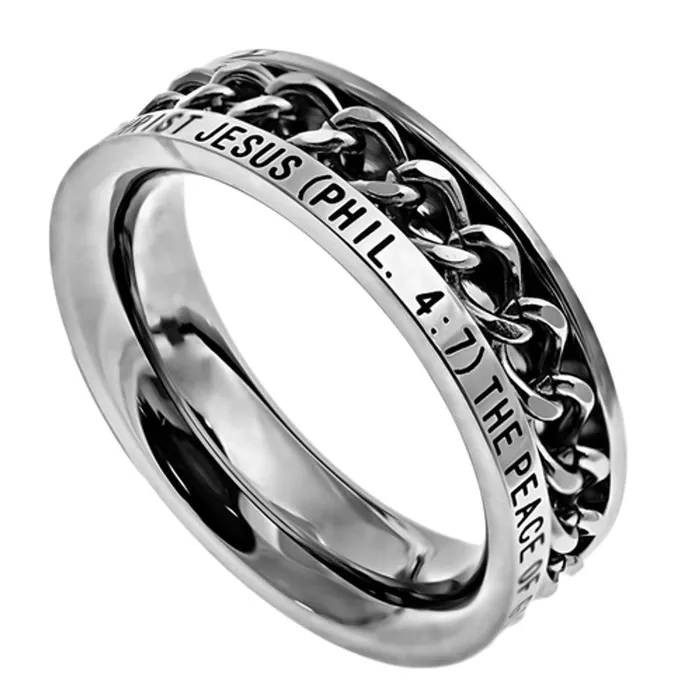 I KNOW Jeremiah 2911 Christian Women Chain Ring Stainless Steel North Arrow Shop Rings