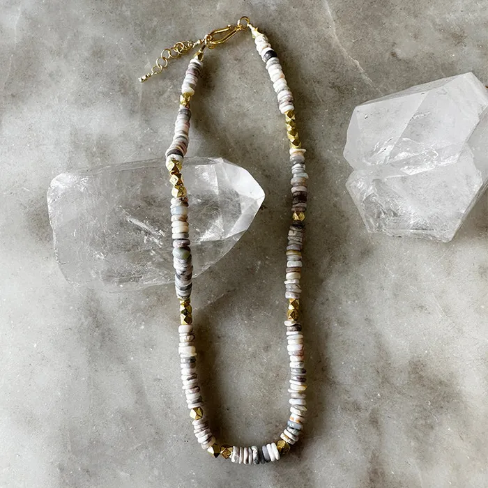 Layla White Opal Collar Necklace Robindira Unsworth Necklaces