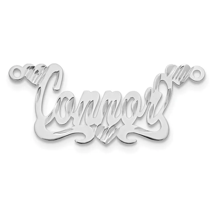 Necklaces 10K White Gold Diamondcut Heart Name Plate TreasureFineJewelers Necklaces 10K White Gold Diamondcut Heart Name Plate TreasureFineJewelers