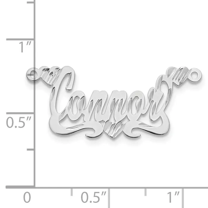 Necklaces 10K White Gold Diamondcut Heart Name Plate TreasureFineJewelers