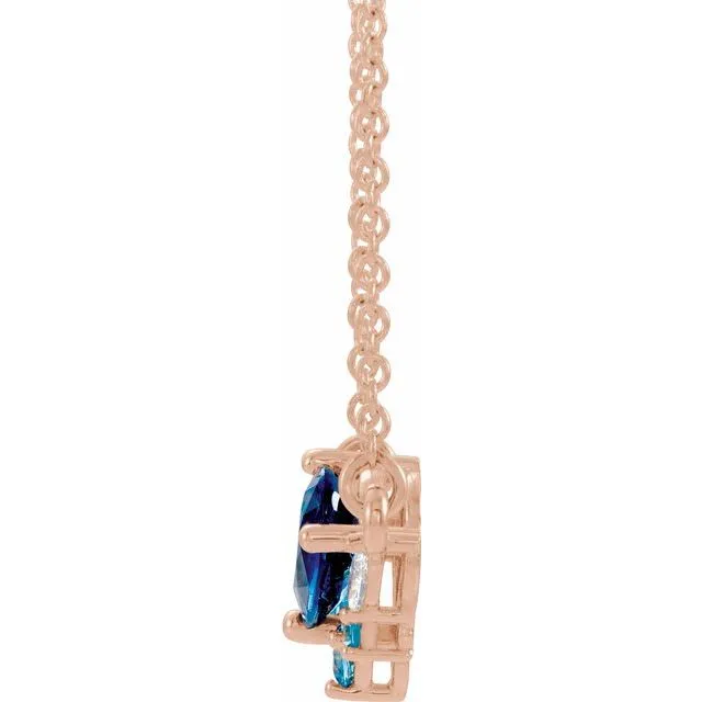 Necklaces 14K Rose MultiGemstone 06 CTW Diamond 16 Necklace TreasureFineJewelers